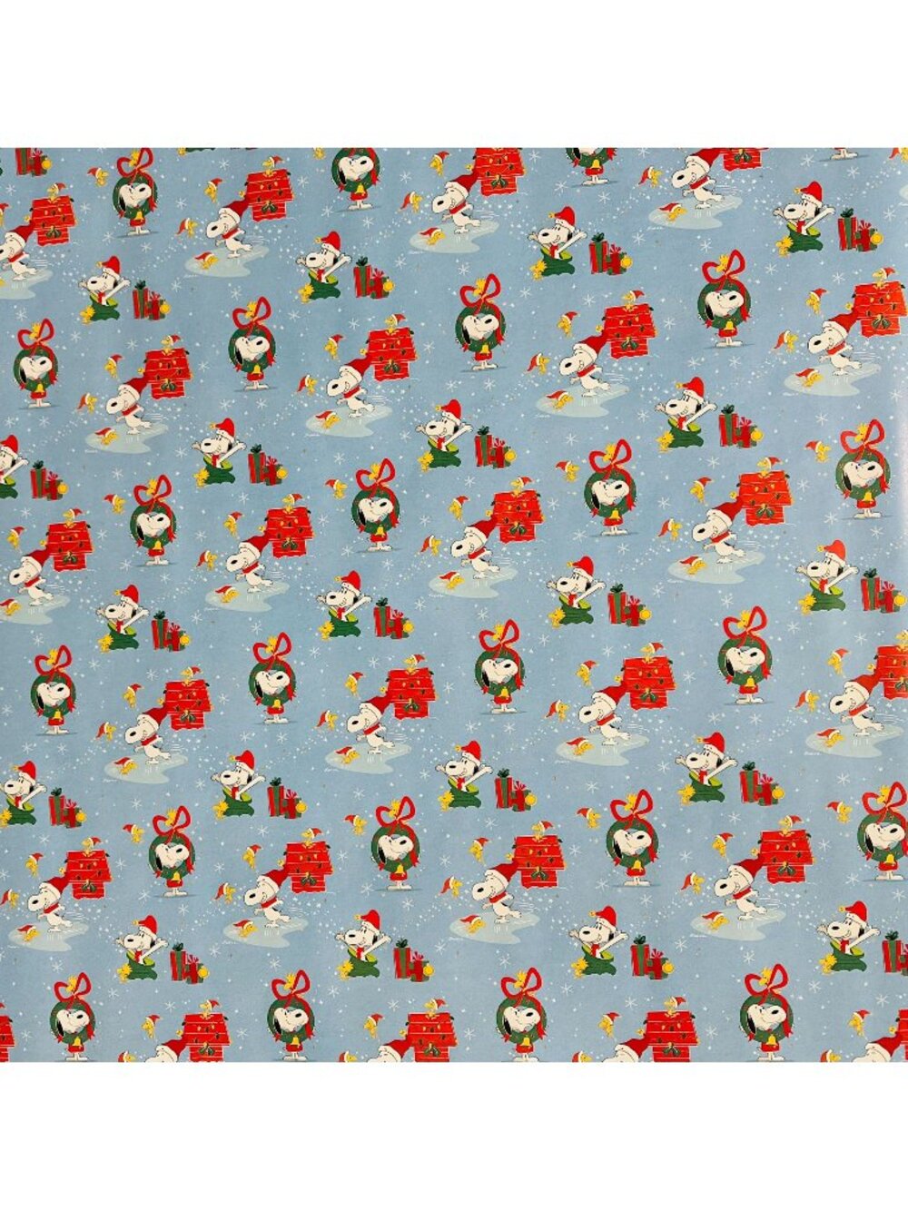 Hallmark Christmas Wrapping Paper Peanuts Snoopy Woodstock Blue 70 sq ft Jumbo